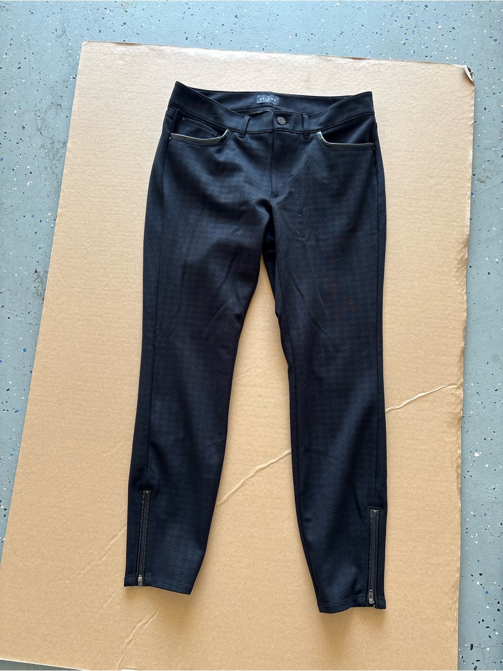 Men's Black Stretch Zip-Hem Pants